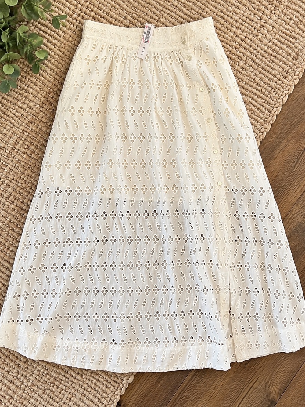 Lilla P White Eyelet Maxi Skirt